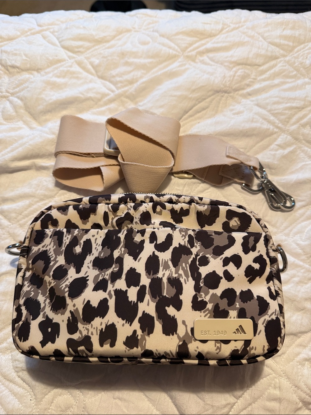 adidas Leopard Print Crossbody Bag - Beige/Black